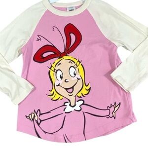 Hanna Andersson Grinch Cindy Lou Who Raglan Shirt Sz 120cm